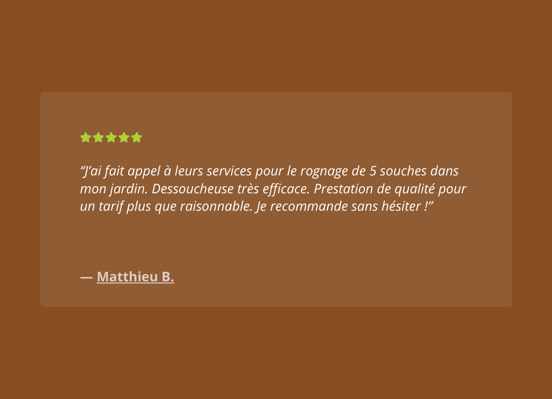 Dessouchage'Express - AVIS